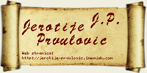 Jerotije Prvulović vizit kartica